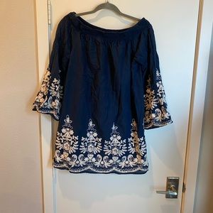 Off the shoulder embroidered dress